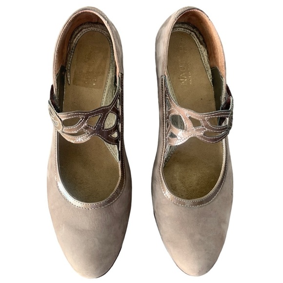 NAOT Luma Tan Brown Leather Nubuck Mary Jane Heel Women's Size EU 39 US 8 - Picture 2 of 14